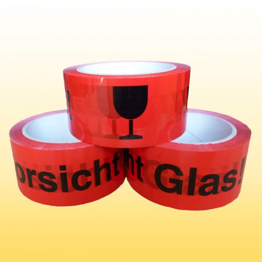 24 Rolle Klebeband Vorsicht Glas leise abrollend